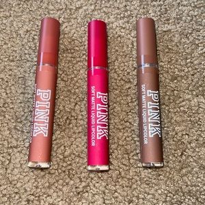 Victoria’s Secret Pink 3 Pack Soft Matte Liquid Lipcolor  NWT sealed.